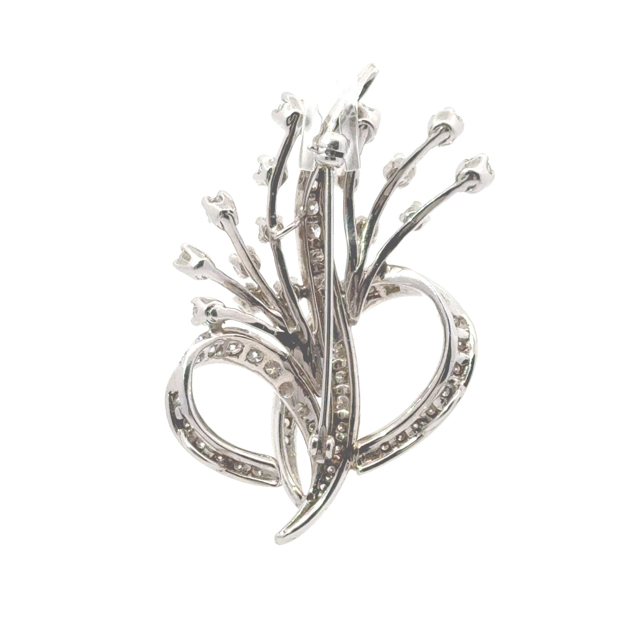 14K Gold Diamond Brooch