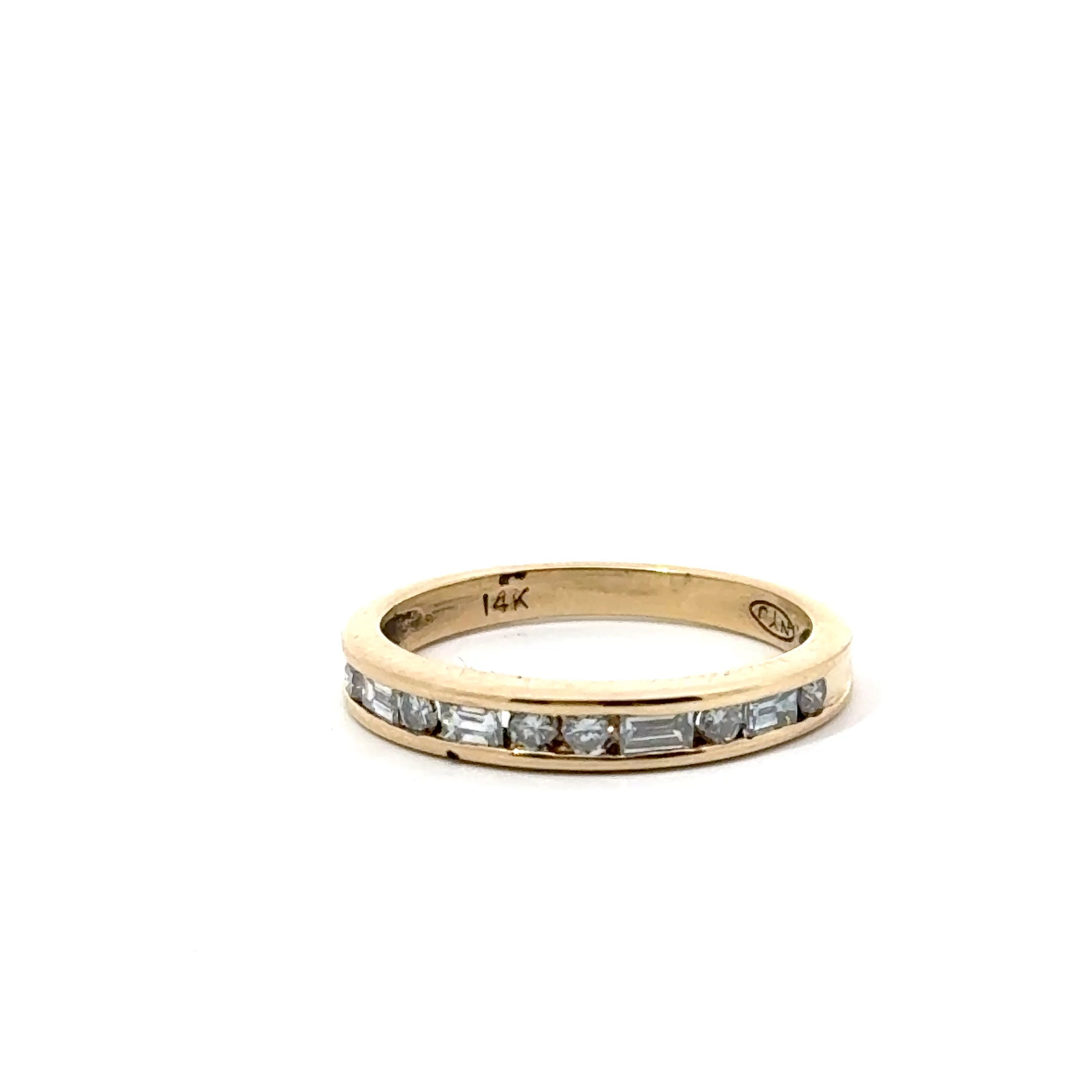 14K Gold Channel Set Diamond Wedding Band