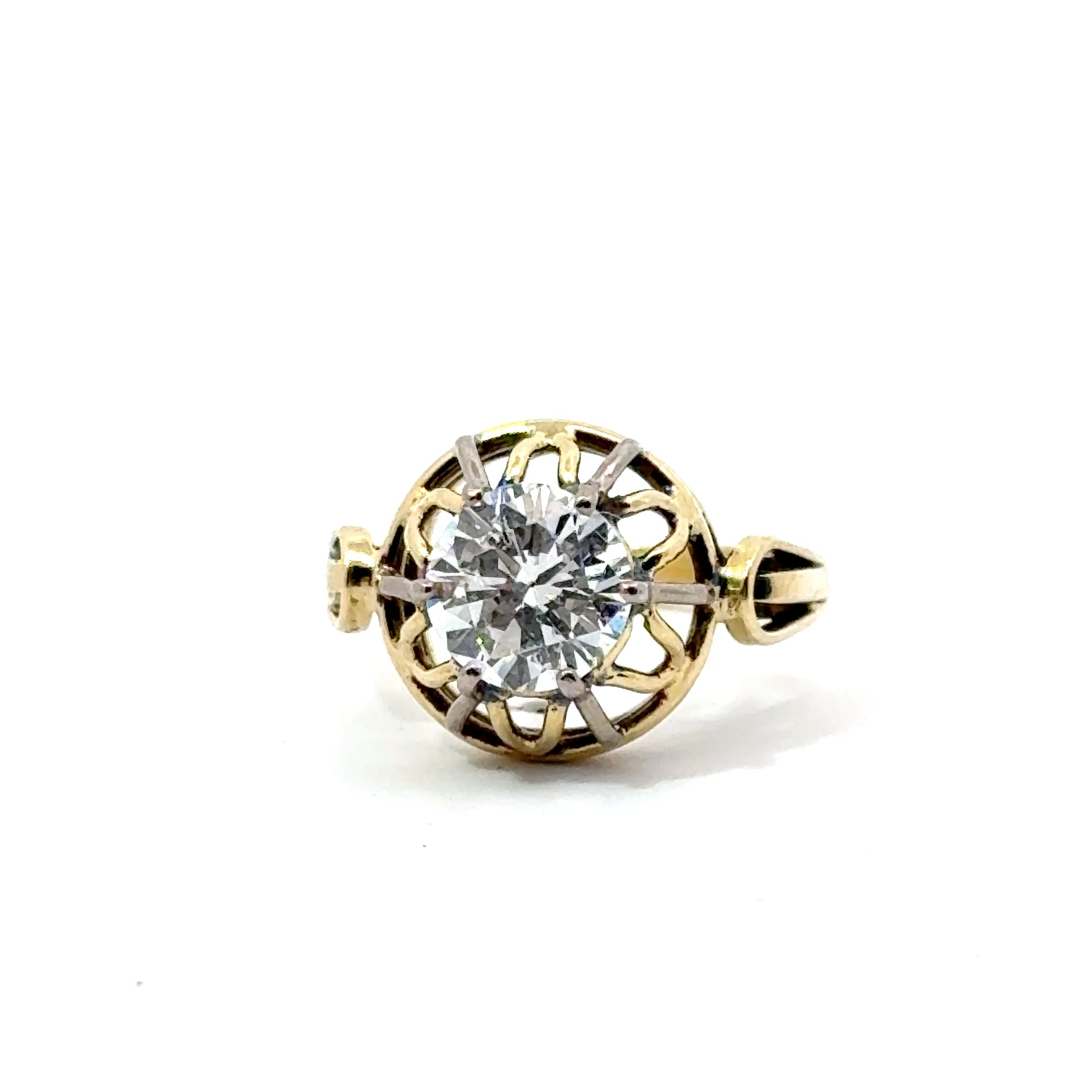 14K Gold Antique Solitaire Diamond Ring